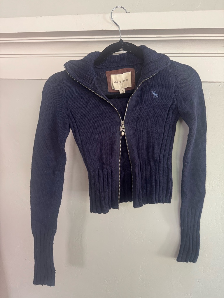 Vintage Abercrombie & Fitch Dark Navy Full-Zip Sweater